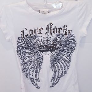 Pink Rose Tee Shirt Women - small - white